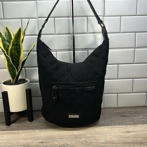 0327 Vera Bradley black bucket shoulder bag